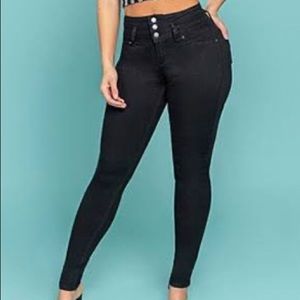 Black skinny wax jeans 3 bottons
